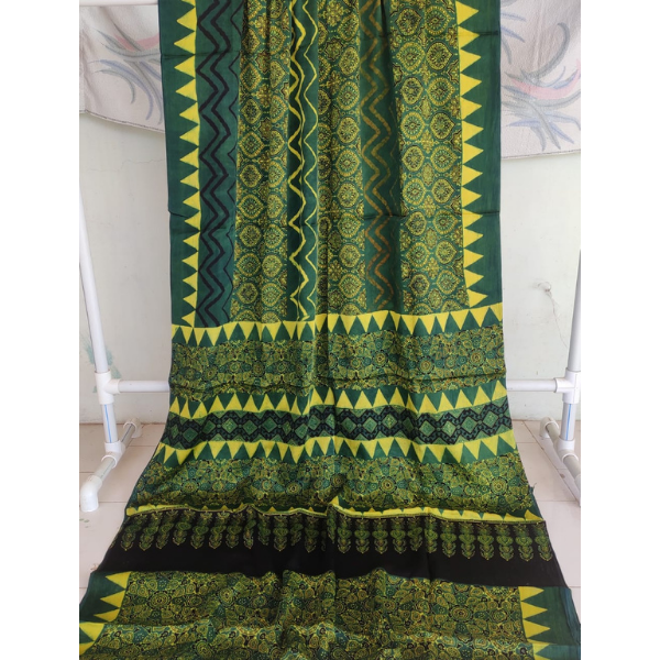 Ajrakh Block print Saree 